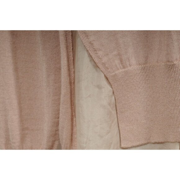 Miu Miu Womens Sweater 46 XXL Peach Tan Brown Pullover Embroidered Lace Layered - Picture 8 of 10